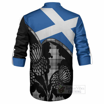 Glen Tartan Family Crest Ghillie Shirt Scotland Thistle Floral Flag Style