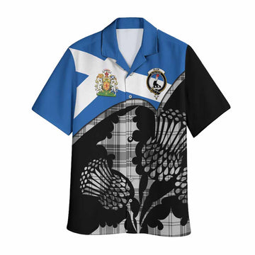 Glen Tartan Family Crest Hawaiian Shirt Scotland Thistle Floral Flag Style