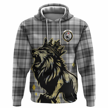 Glen Tartan Family Crest Hoodie Crowned Lion Roaring