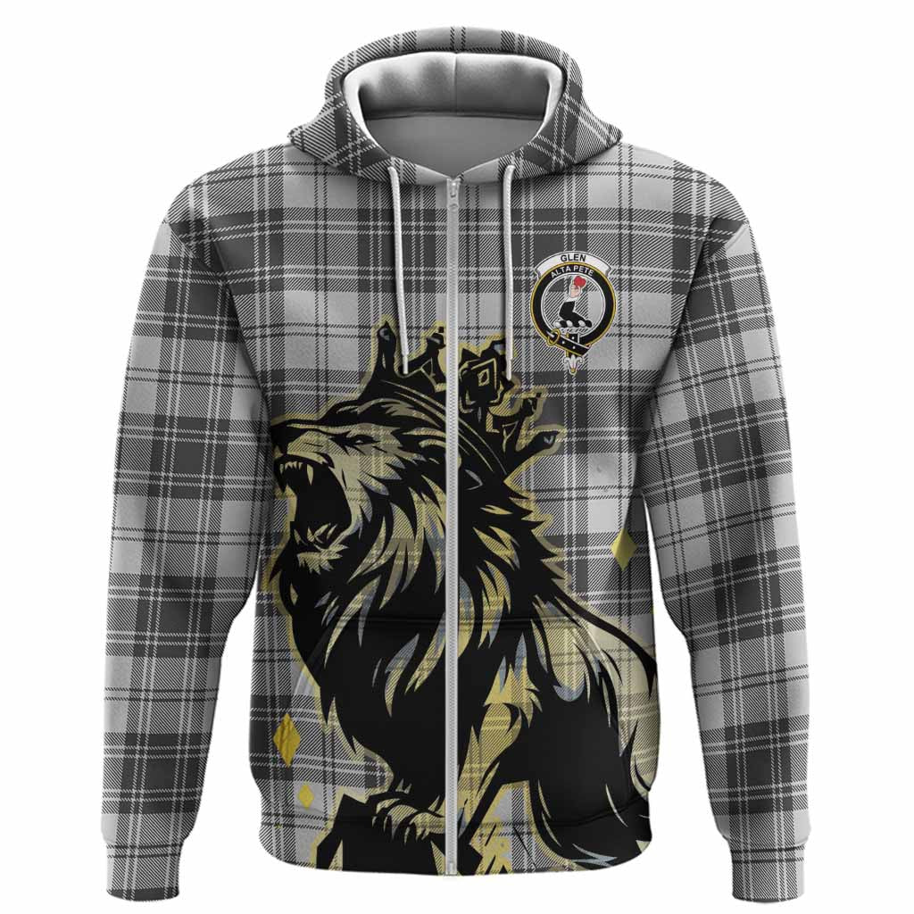 Glen Tartan Family Crest Hoodie Crowned Lion Roaring
