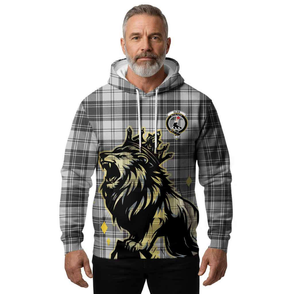Glen Tartan Family Crest Hoodie Crowned Lion Roaring