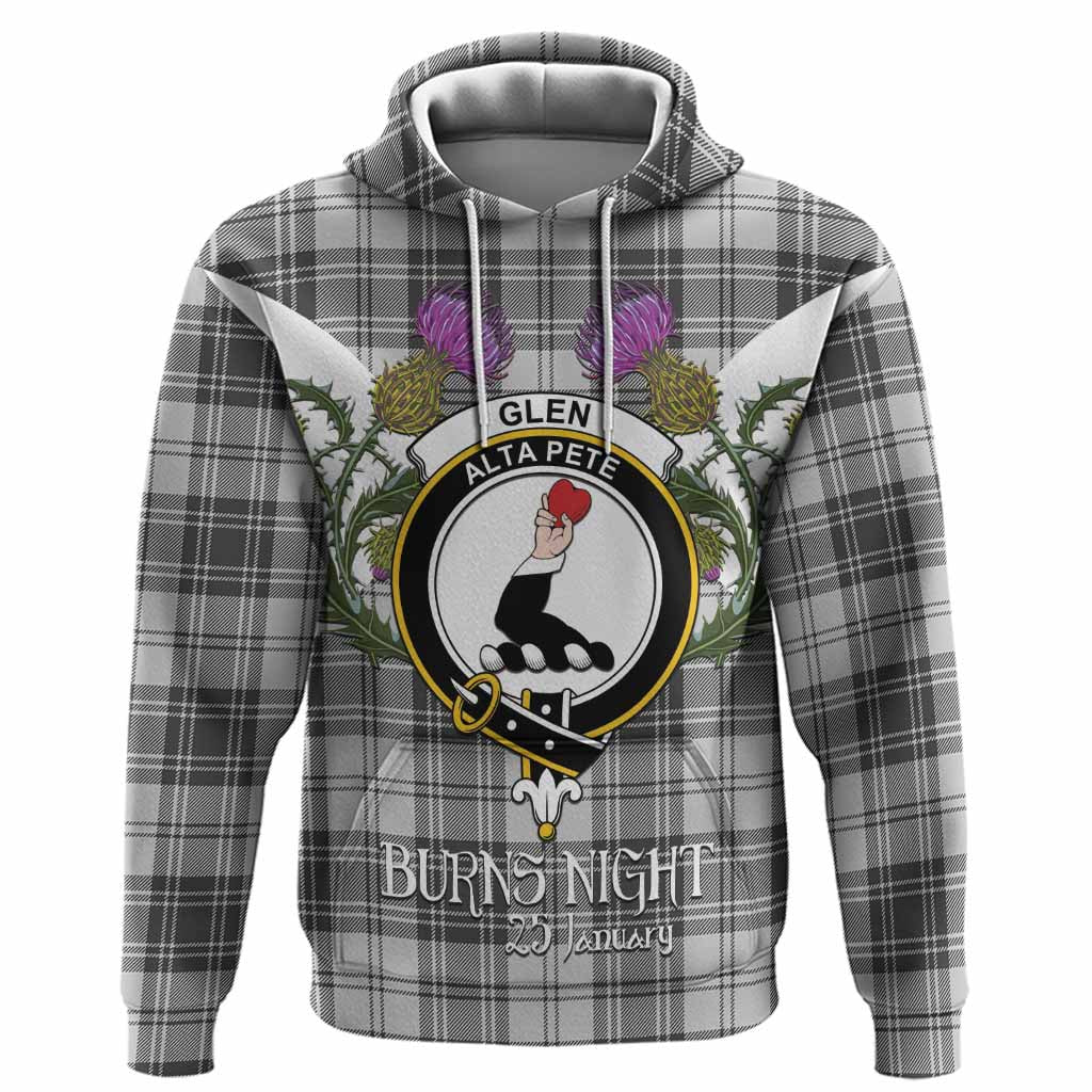 Glen Tartan Family Crest Hoodie Scottish Burns Night Thistle Floral