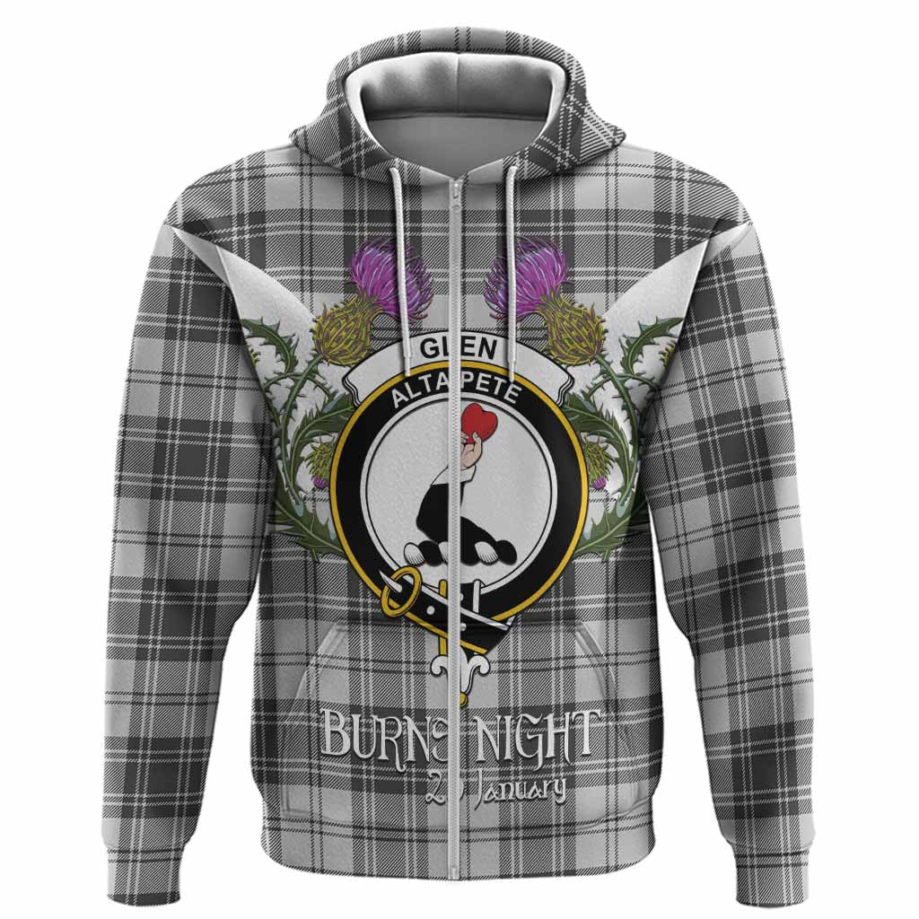 Glen Tartan Family Crest Hoodie Scottish Burns Night Thistle Floral