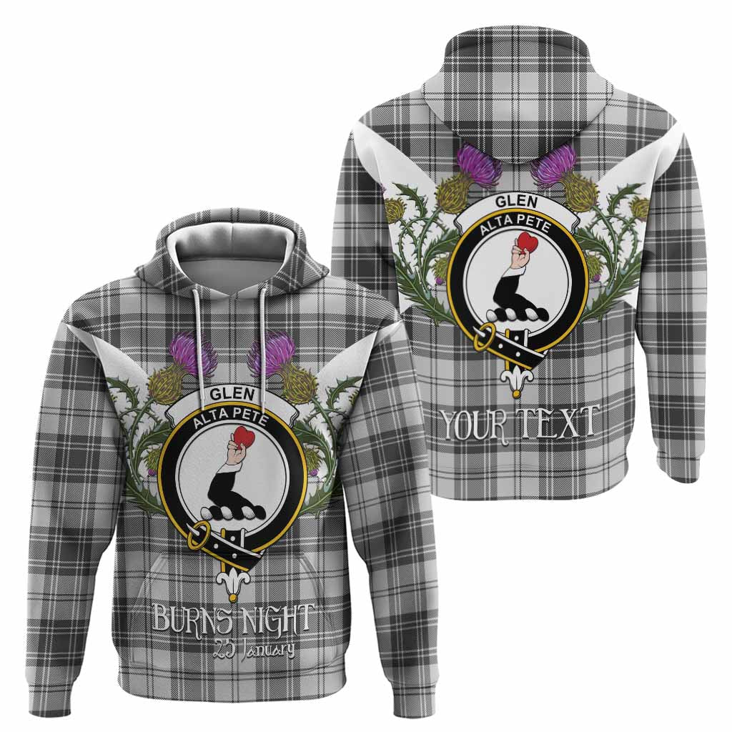 Glen Tartan Family Crest Hoodie Scottish Burns Night Thistle Floral