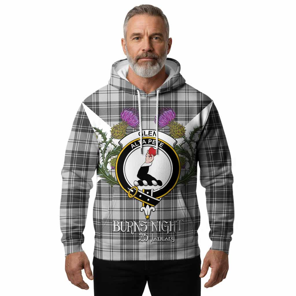 Glen Tartan Family Crest Hoodie Scottish Burns Night Thistle Floral