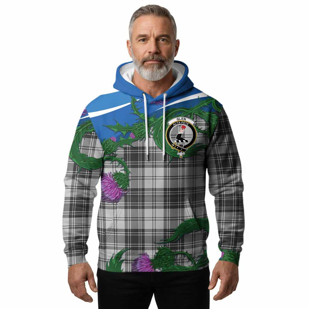 Glen Tartan Family Crest Hoodie Thistle in Minimalism