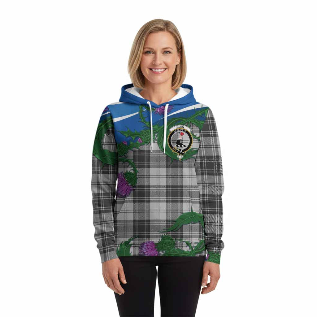 Glen Tartan Family Crest Hoodie Thistle in Minimalism