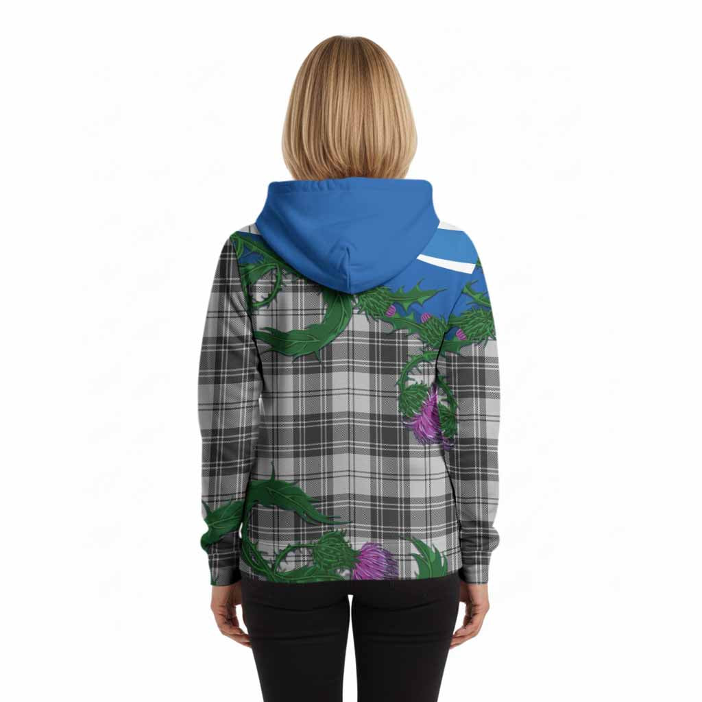 Glen Tartan Family Crest Hoodie Thistle in Minimalism