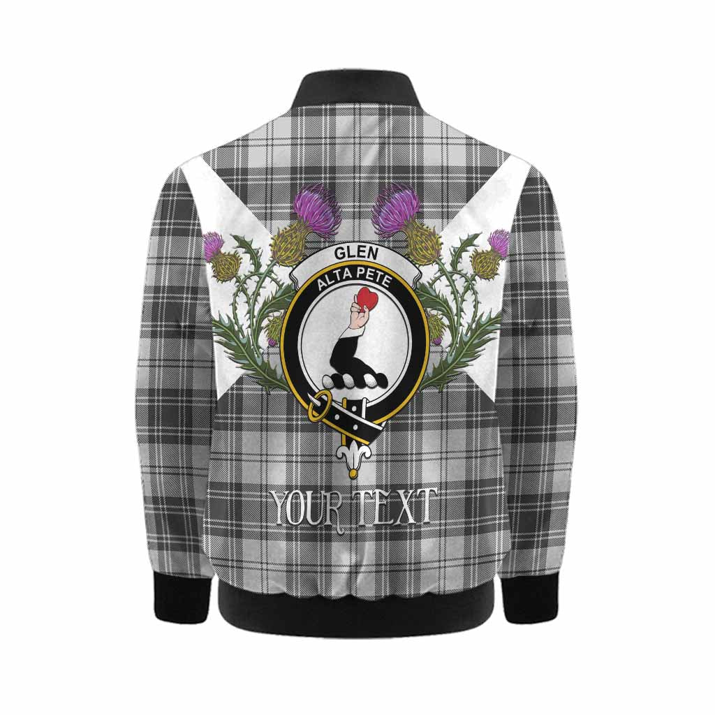 Glen Tartan Family Crest Kid Bomber Jacket Scottish Burns Night Thistle Floral