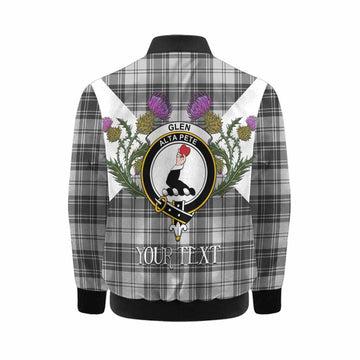 Glen Tartan Family Crest Kid Bomber Jacket Scottish Burns Night Thistle Floral