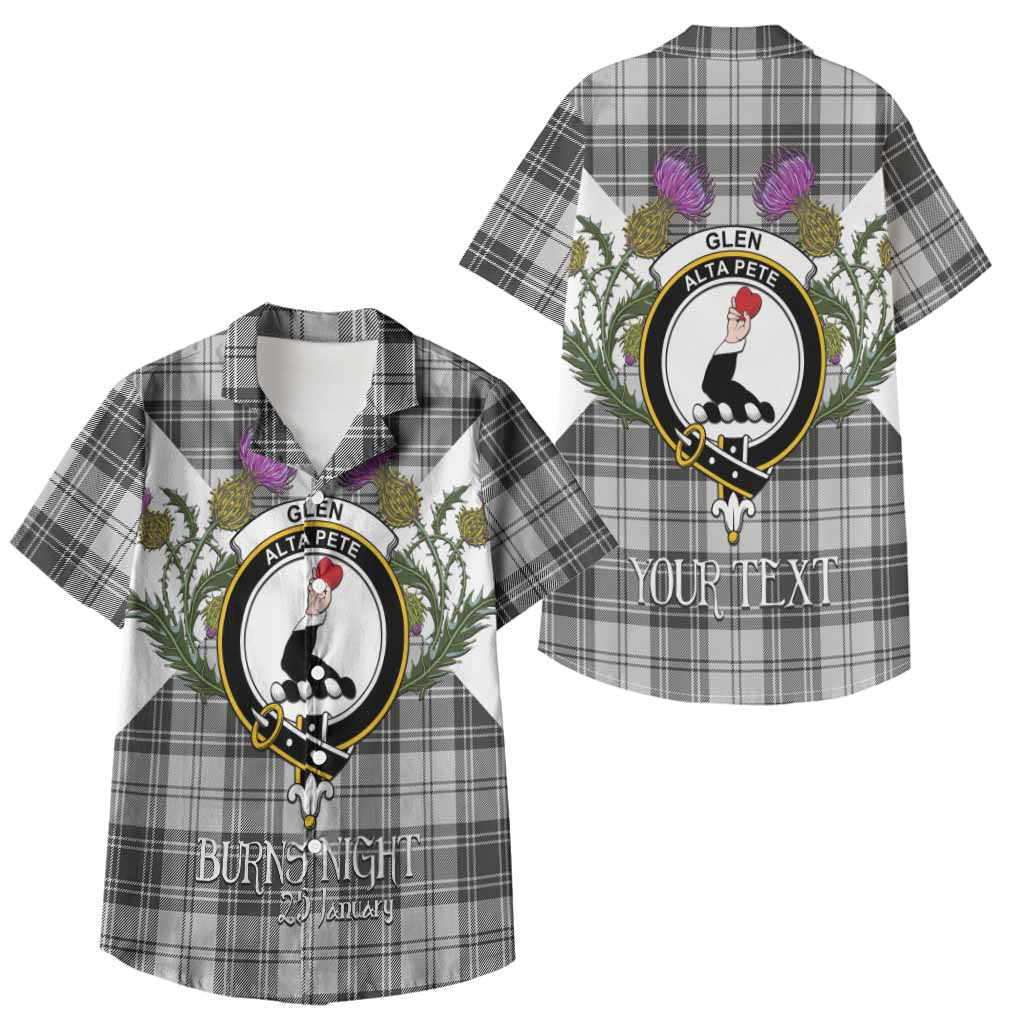 Glen Tartan Family Crest Kid Hawaiian Shirt Scottish Burns Night Thistle Floral