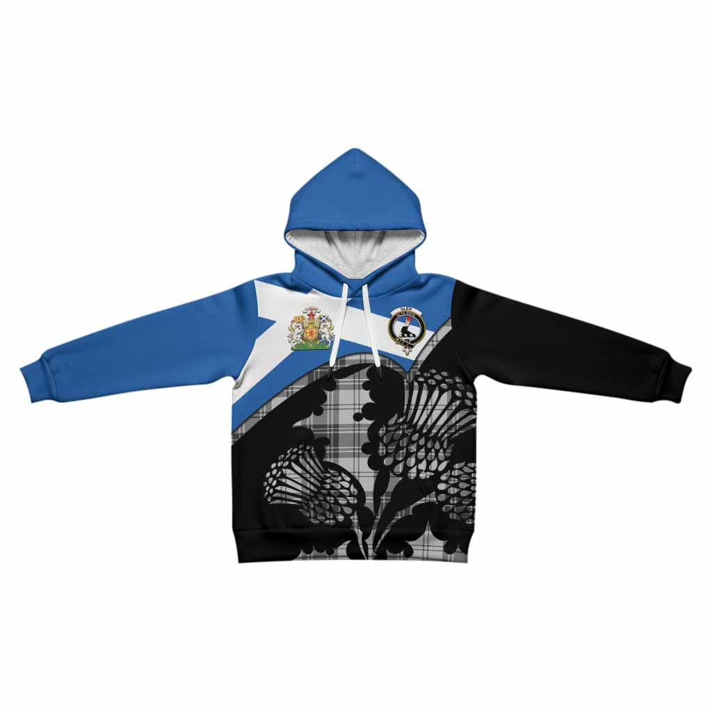 Glen Tartan Family Crest Kid Hoodie Scotland Thistle Floral Flag Style