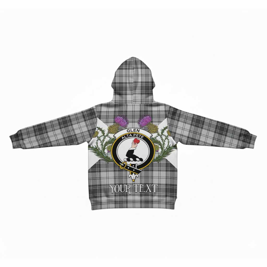 Glen Tartan Family Crest Kid Hoodie Scottish Burns Night Thistle Floral