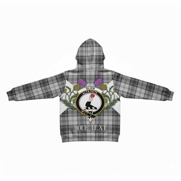 Glen Tartan Family Crest Kid Hoodie Scottish Burns Night Thistle Floral