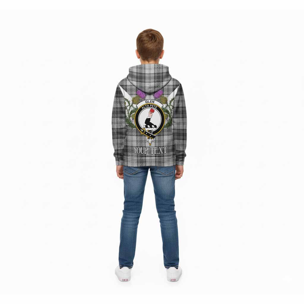 Glen Tartan Family Crest Kid Hoodie Scottish Burns Night Thistle Floral