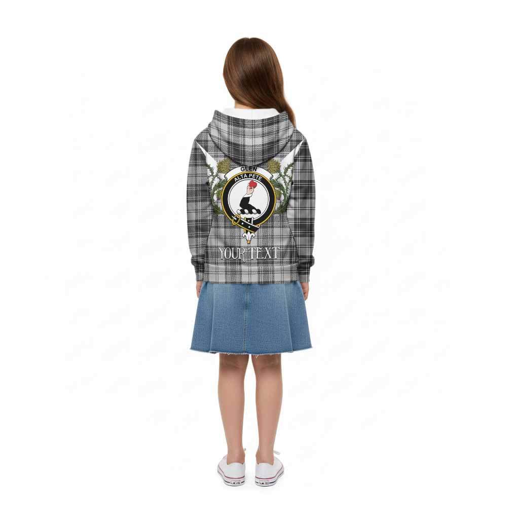 Glen Tartan Family Crest Kid Hoodie Scottish Burns Night Thistle Floral
