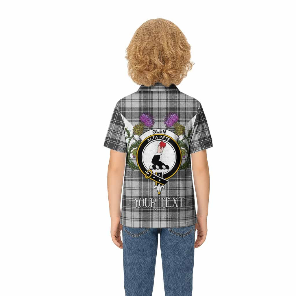 Glen Tartan Family Crest Kid Polo Shirt Scottish Burns Night Thistle Floral