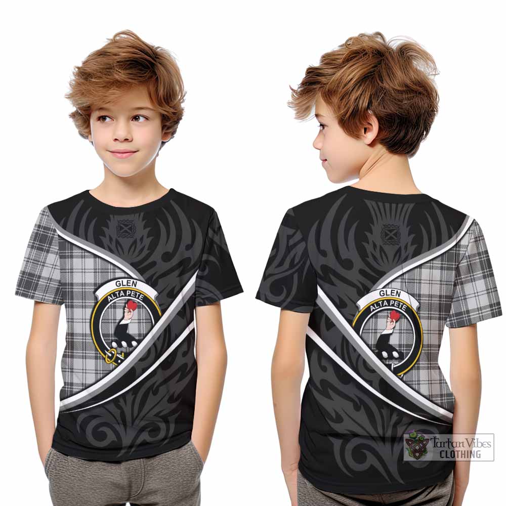 Glen Tartan Family Crest Kid T-shirt Celtic Scottish Thistle Floral - Tartan Vibes Clothing