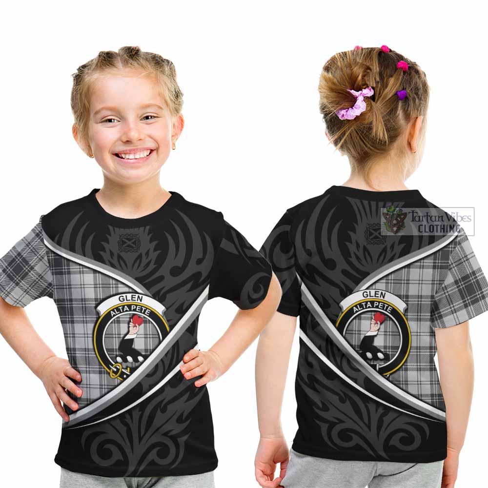 Glen Tartan Family Crest Kid T-shirt Celtic Scottish Thistle Floral - Tartan Vibes Clothing