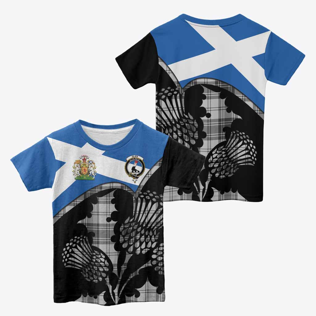 Glen Tartan Family Crest Kid T-shirt Scotland Thistle Floral Flag Style