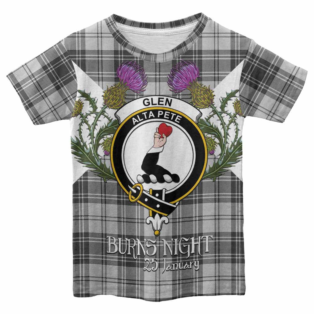 Glen Tartan Family Crest Kid T-shirt Scottish Burns Night Thistle Floral