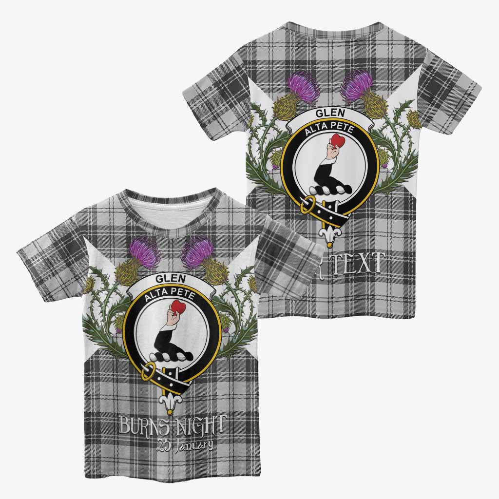 Glen Tartan Family Crest Kid T-shirt Scottish Burns Night Thistle Floral