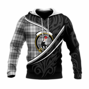 Glen Tartan Family Crest Knitted Hoodie Celtic Scottish Thistle Floral