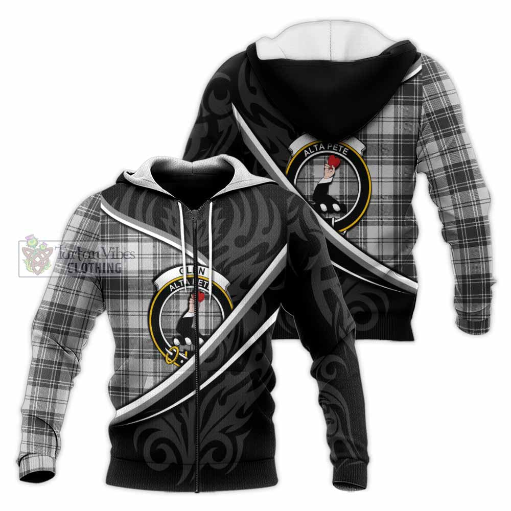 Glen Tartan Family Crest Knitted Hoodie Celtic Scottish Thistle Floral - Tartan Vibes Clothing
