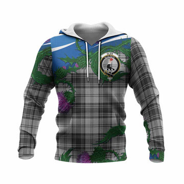 Glen Tartan Family Crest Knitted Hoodie Thistle in Minimalism