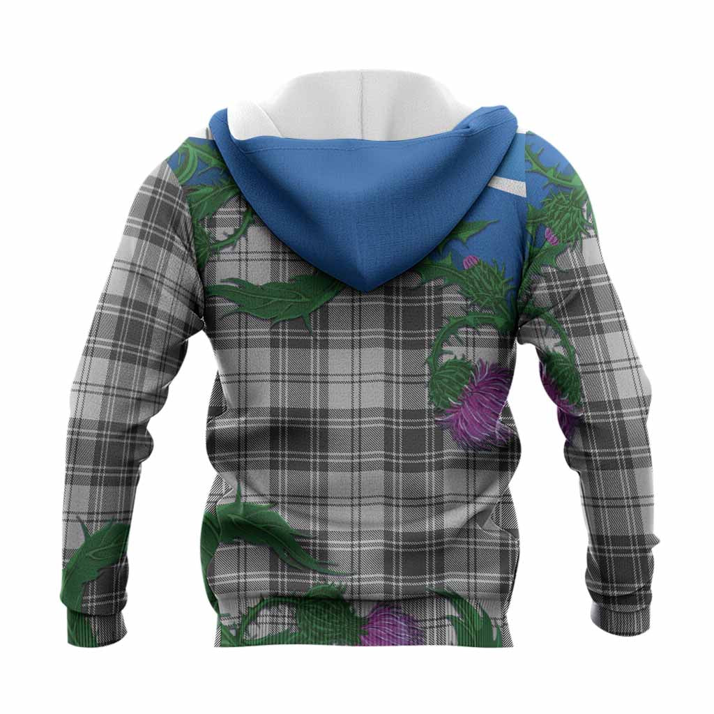 Glen Tartan Family Crest Knitted Hoodie Thistle in Minimalism