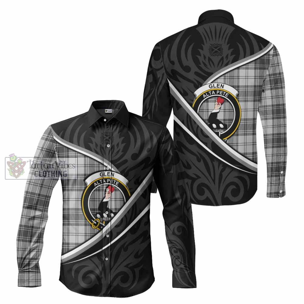 Glen Tartan Family Crest Long Sleeve Button Shirts Celtic Scottish Thistle Floral - Tartan Vibes Clothing
