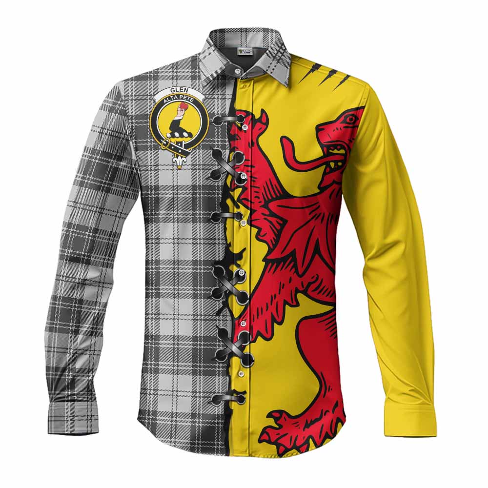 Glen Tartan Family Crest Long Sleeve Button Shirts Lion Rampant Honor - Tartan Vibes Clothing