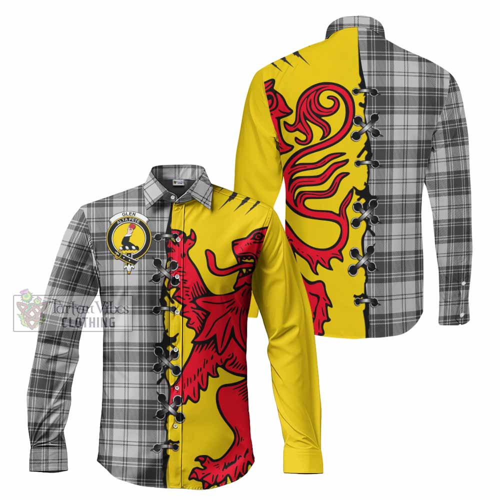 Glen Tartan Family Crest Long Sleeve Button Shirts Lion Rampant Honor - Tartan Vibes Clothing