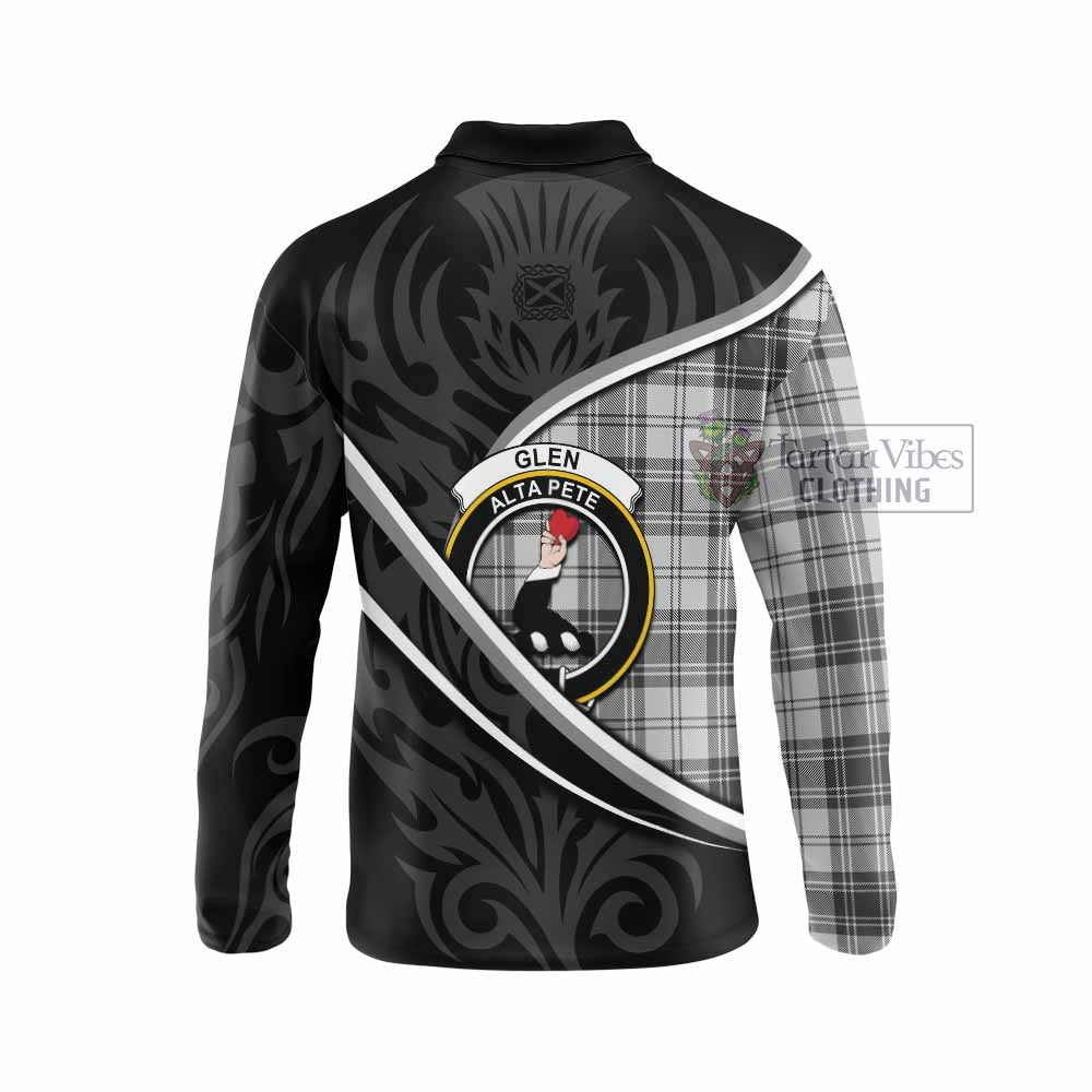 Glen Tartan Family Crest Long Sleeve Polo Shirt Celtic Scottish Thistle Floral - Tartan Vibes Clothing
