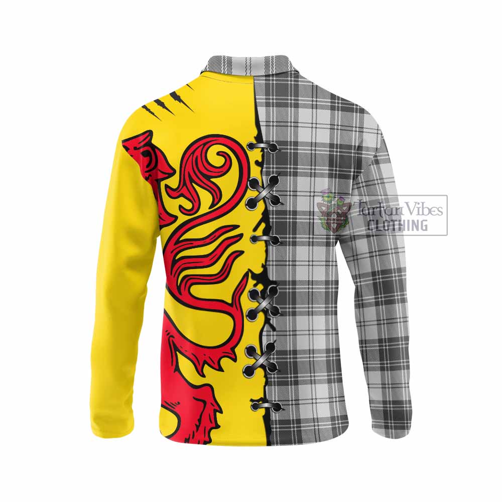 Glen Tartan Family Crest Long Sleeve Polo Shirt Lion Rampant Honor - Tartan Vibes Clothing