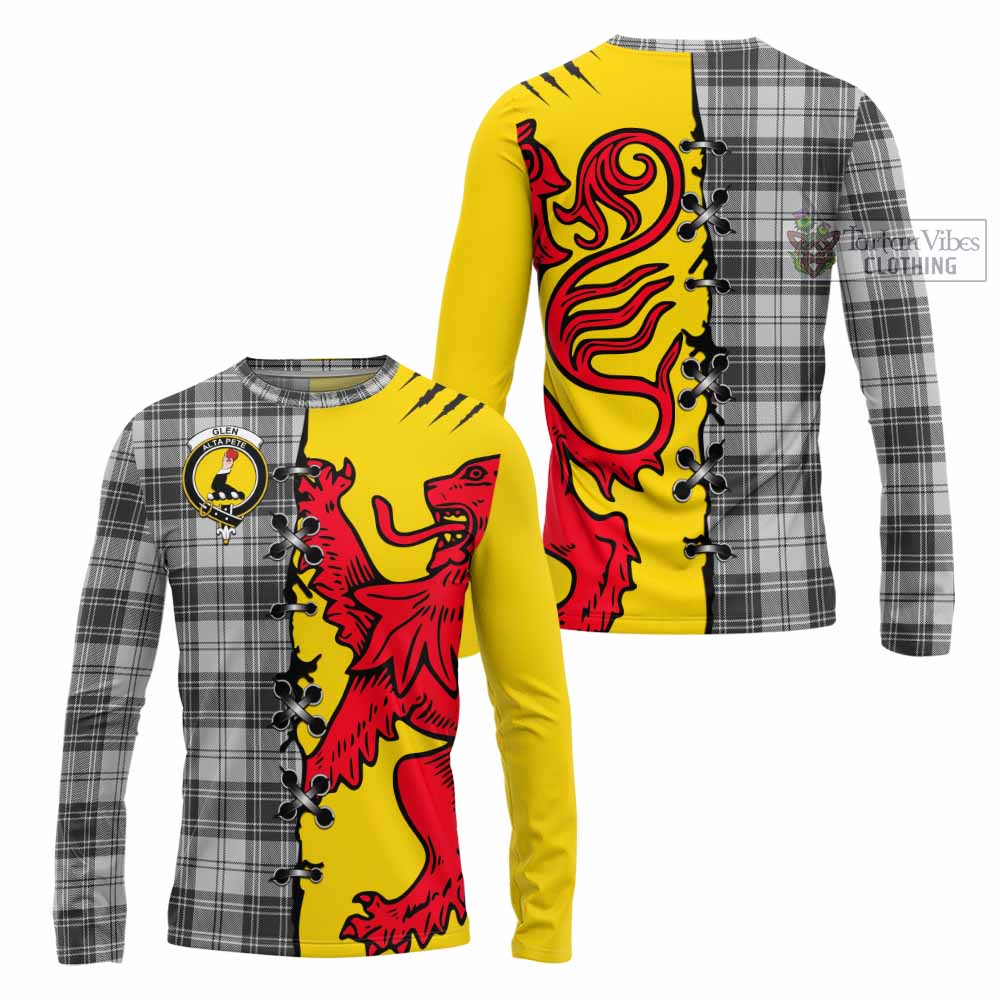 Glen Tartan Family Crest Long Sleeve T-Shirt Lion Rampant Honor - Tartan Vibes Clothing