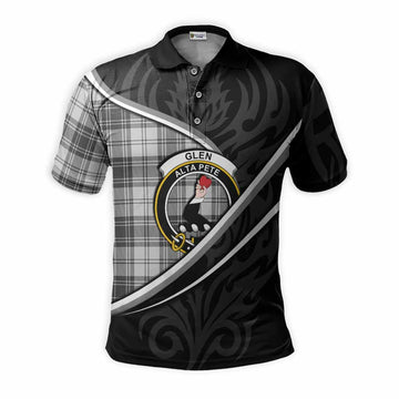 Glen Tartan Family Crest Polo Shirt Celtic Scottish Thistle Floral