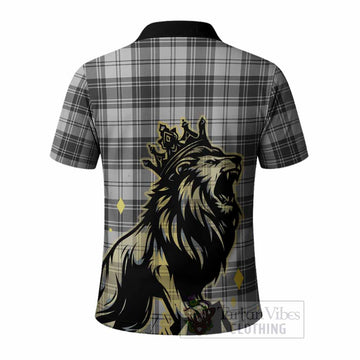 Glen Tartan Family Crest Polo Shirt Crowned Lion Roaring