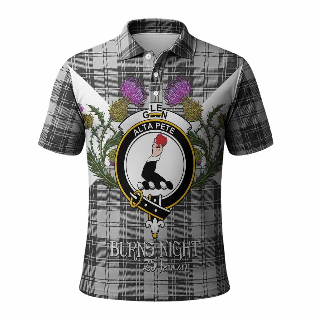 Glen Tartan Family Crest Polo Shirt Scottish Burns Night Thistle Floral