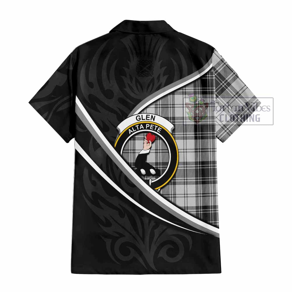 Glen Tartan Family Crest Short Sleeve Button Shirt Celtic Scottish Thistle Floral - Tartan Vibes Clothing
