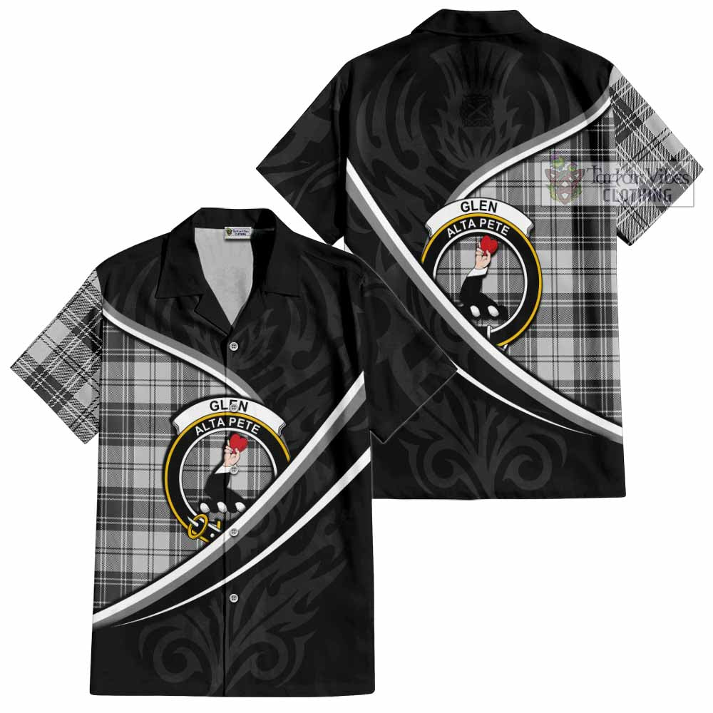 Glen Tartan Family Crest Short Sleeve Button Shirt Celtic Scottish Thistle Floral - Tartan Vibes Clothing