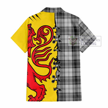 Glen Tartan Family Crest Short Sleeve Button Shirt Lion Rampant Honor - Tartan Vibes Clothing
