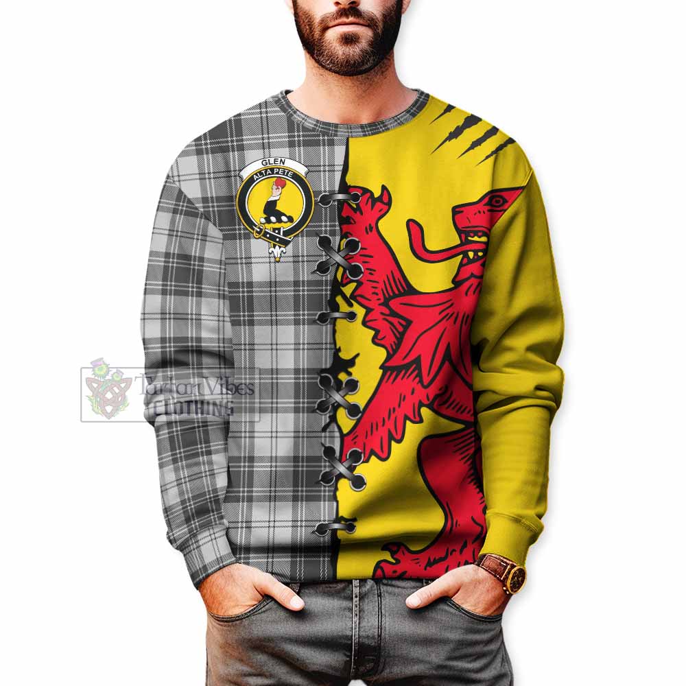 Glen Tartan Family Crest Sweatshirt Lion Rampant Honor - Tartan Vibes Clothing