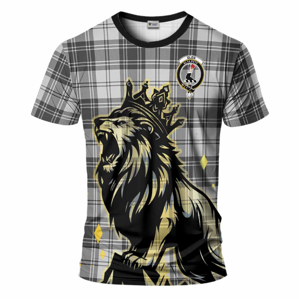 Glen Tartan Family Crest T-Shirt Crowned Lion Roaring