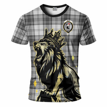 Glen Tartan Family Crest T-Shirt Crowned Lion Roaring