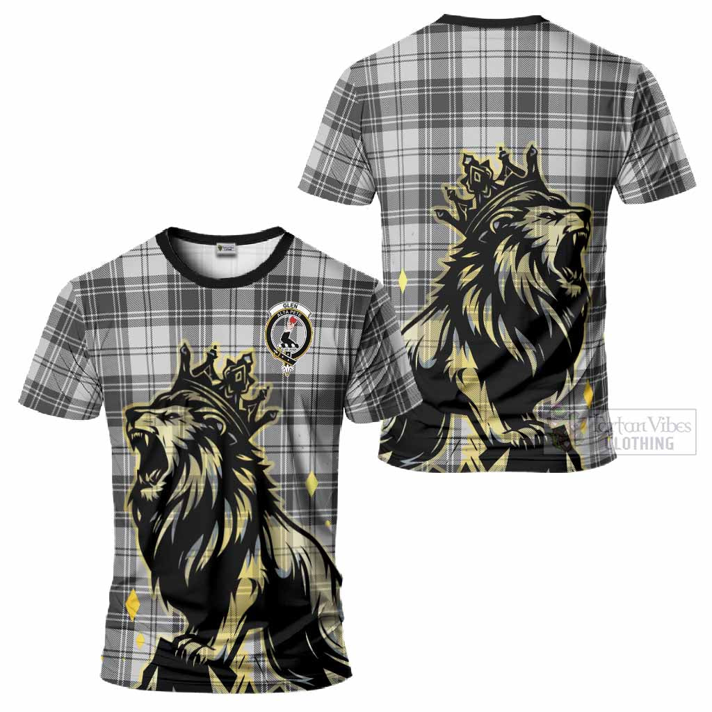 Glen Tartan Family Crest T-Shirt Crowned Lion Roaring