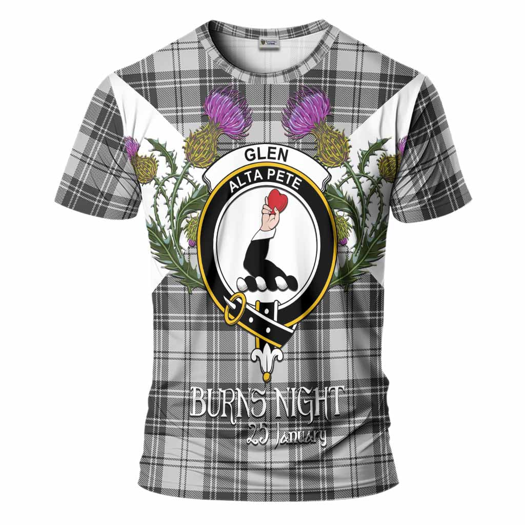 Glen Tartan Family Crest T-Shirt Scottish Burns Night Thistle Floral
