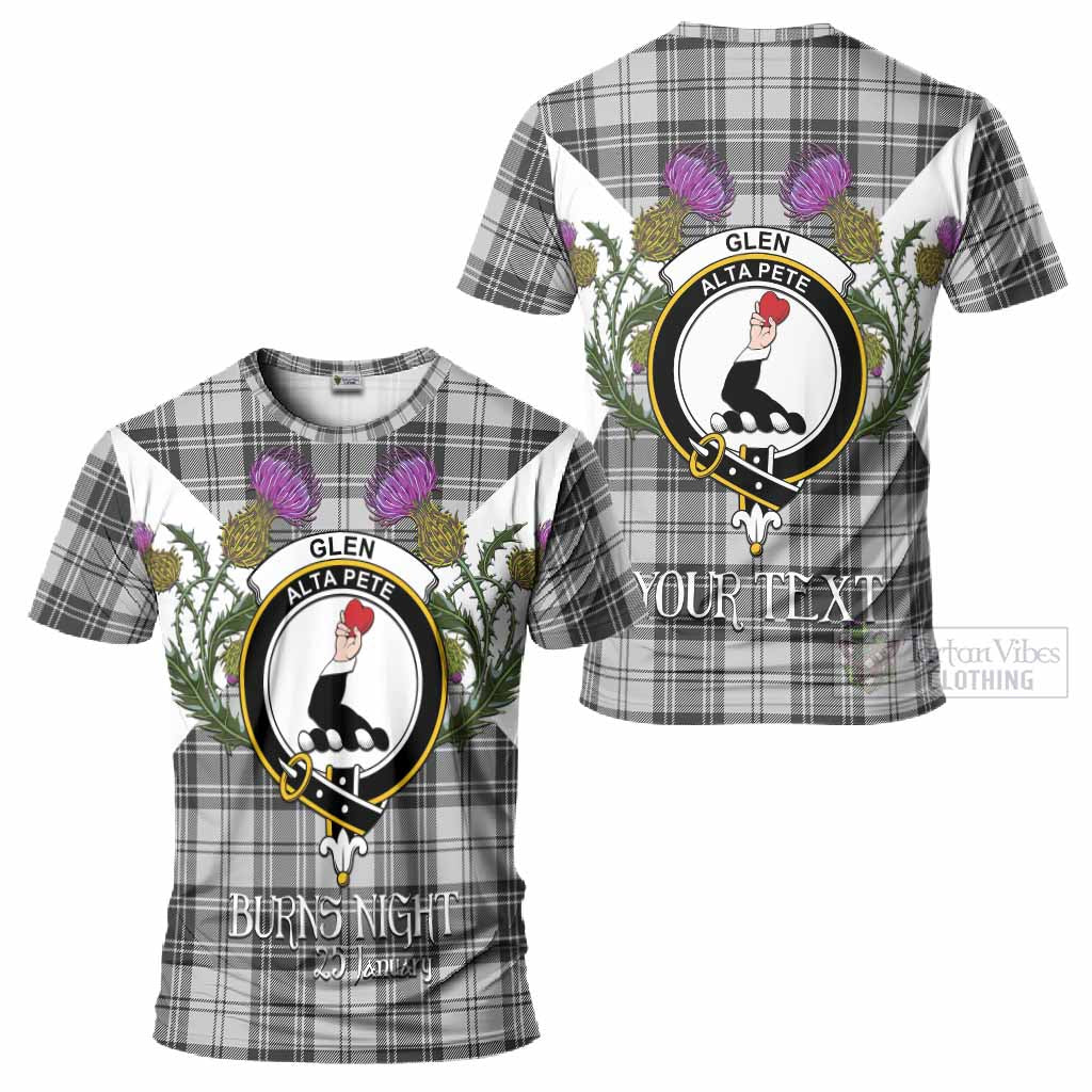 Glen Tartan Family Crest T-Shirt Scottish Burns Night Thistle Floral