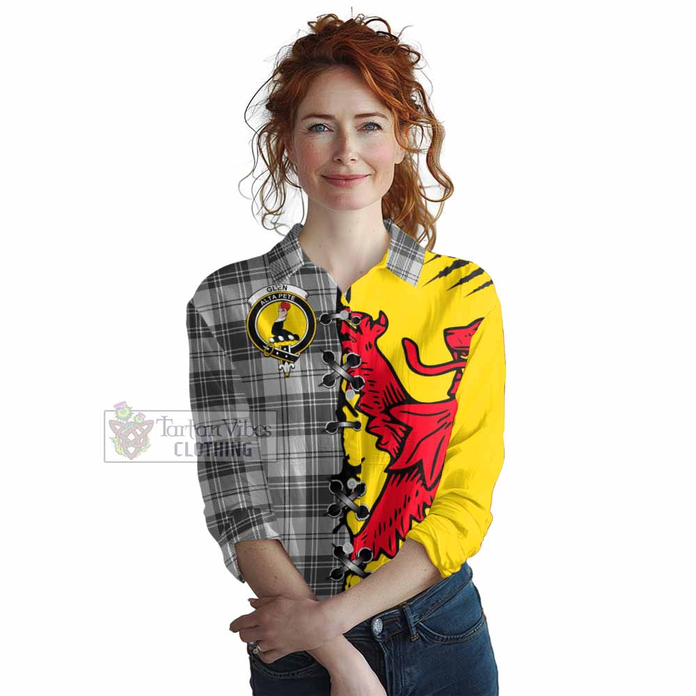 Glen Tartan Family Crest Women Casual Shirt Lion Rampant Honor - Tartan Vibes Clothing