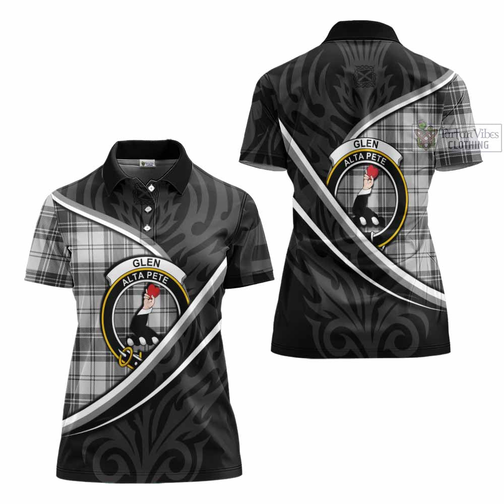 Glen Tartan Family Crest Women's Polo Shirt Celtic Scottish Thistle Floral - Tartan Vibes Clothing